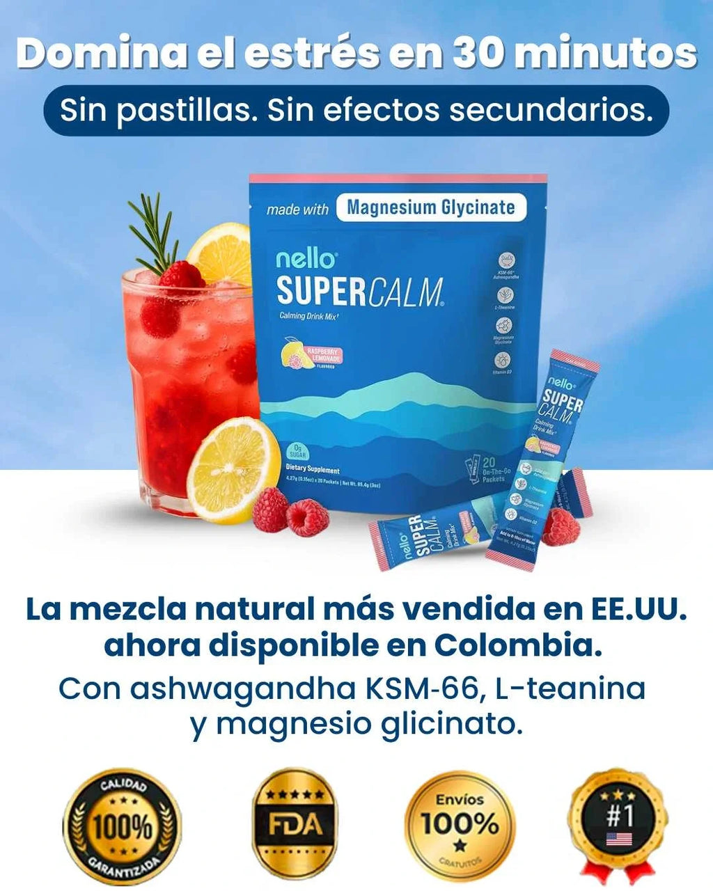 NELLO SUPERCALM         20 sachets – transmite equilibrio físico y mental